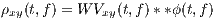 ρxy(t,f) = W Vxy(t,f)**ϕ(t,f)

